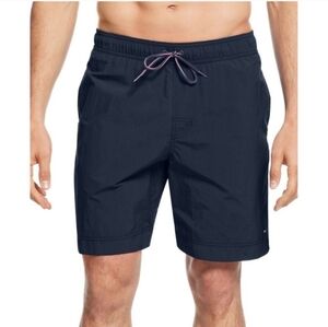 TOMMY HILFIGER MENS XL SWIM TRUNKS MAILLOT SHORTS BLUE CORE NWT 7" INSEAM